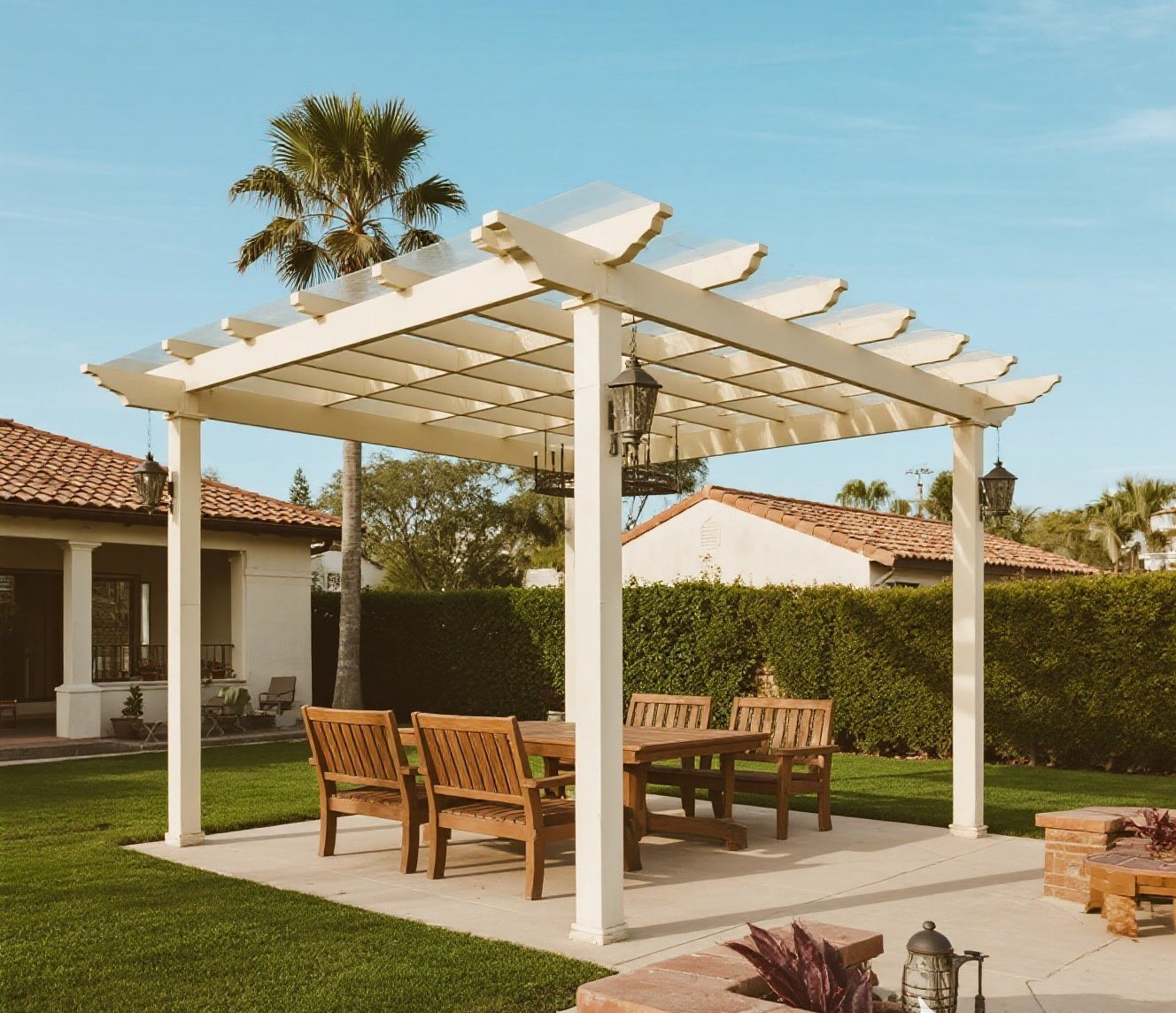 Metal pergola with roof Metal pergola with roof